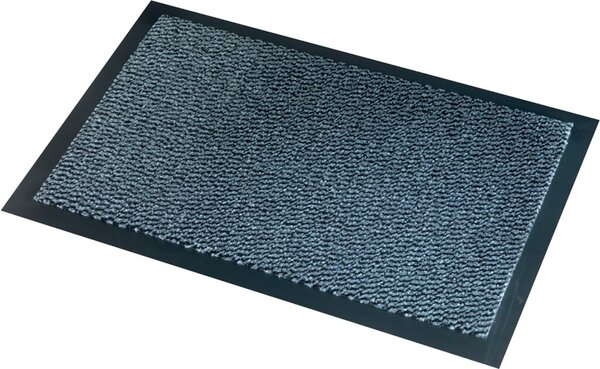 Schmutzfangmatte, 60 x 90 cm, rutschsichere Vinylauflage, 100% PP, für Innen, mit Velours-Optik, einfache Pflege, exzellente Feuchtigkeitsaufnahme, grau