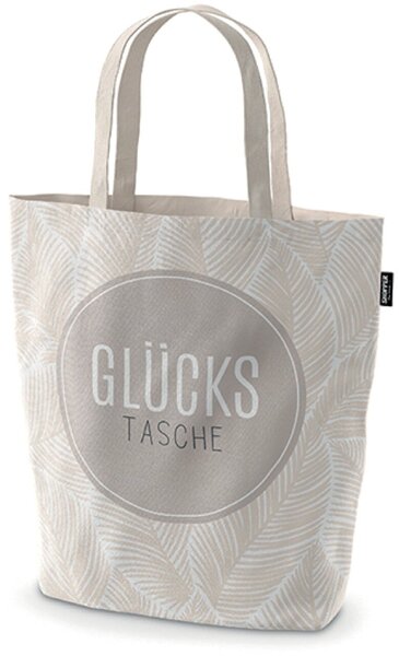 Shopper Baumwolle, breite Tragegriffe, mit Motiv Feder