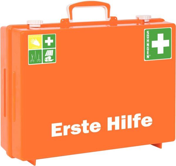 Verbandkoffer Erste-Hilfe-Koffer MT-CD mit Füllung, Standard DIN 13169, Koffer-Maße: 400 x 300 x 150 mm, orange