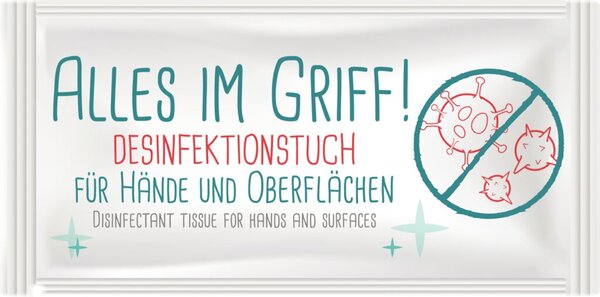 Desinfektionstücher, 20er Box, gegen behüllte Viren wie Corona und Grippeviren