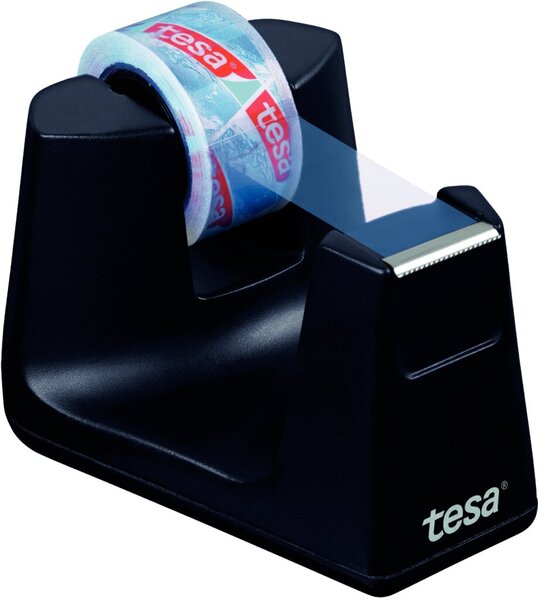 Tischabroller Smart ecoLogo®, schwarz, inkl. 1 Rolle tesafilm® kristall-klar 15 mm x 10 m
