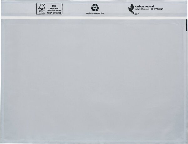UNIPACK Begleitpapiertasche, DIN C5, ohne Druck, transparent, Oberfolie: LDPE 40 my, 250 Stück