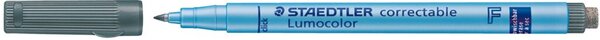 Folienstift Lumocolor® correctable, Strichstärke F - 0,6 mm, non-permanent/wasserlöslich, nachfüllbar, schwarz