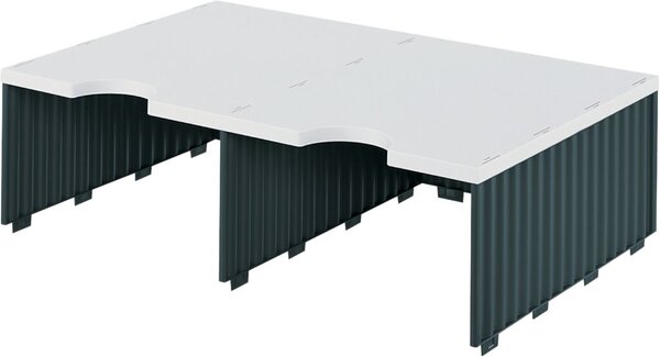 Styrodoc duo Aufbaueinheit, 2 Fächer Jumbo, 1 Etage, grau/schwarz, (H x B x T) 140 x 485 x 331 mm