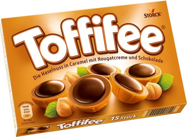 Toffifee, Haselnuss in Caramel mit Nougatcreme und Schokolade, 15er Pack, 125 g