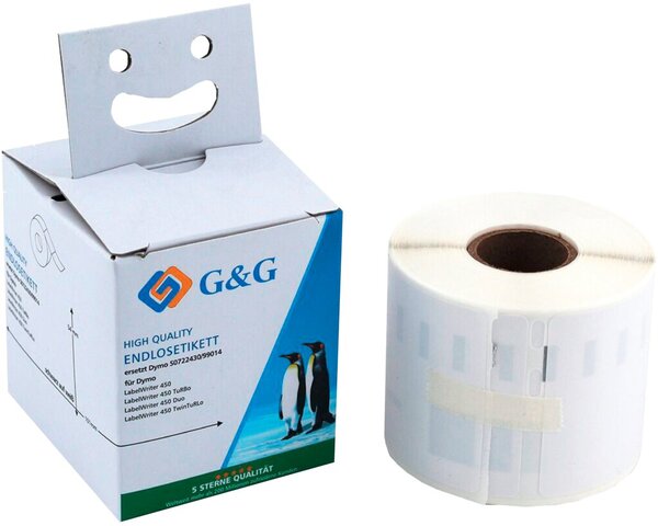 Premium Etiketten 54 x 101 mm, kompatibel zu Dymo 99014/S0722430, schwarz auf weiß, 220 Etiketten