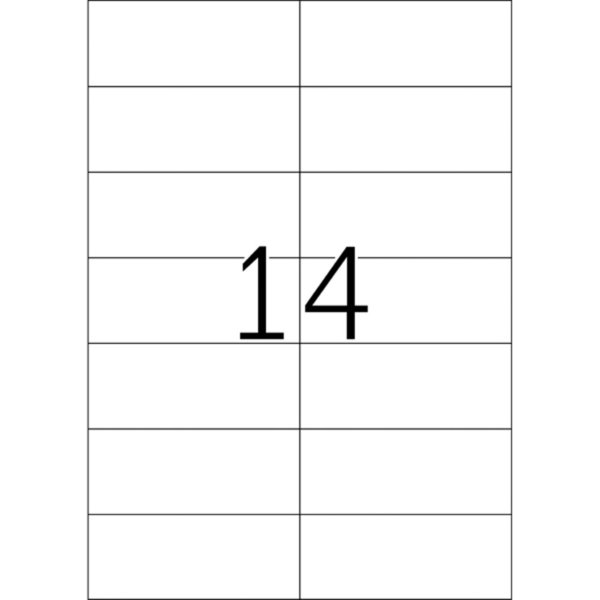 Etiketten A4, 105 x 42,3mm, weiß, 500 Blatt