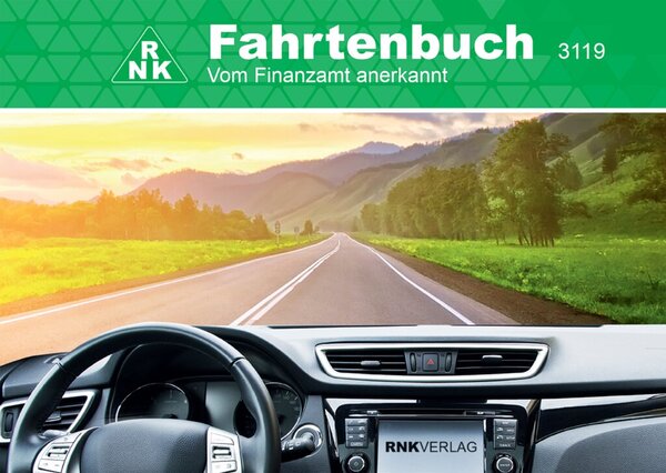 Fahrtenbuch für PKW, DIN A6 quer, 32 Blatt, Schema über 2 Seiten