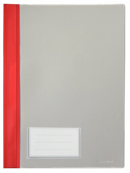 Schnellhefter, DIN A4, Einsteckfach, transparenter Deckel, PVC-Folie, 230 x 315 mm, rot