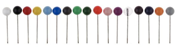 Pinnnadeln, Kopfdurchmesser 5 x 16 mm, Rundkopf, dunkelblau, 100 Stück