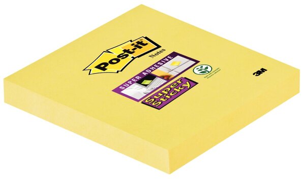 Haftnotiz Super Sticky Notes, 76 x 76 mm, gelb, 90 Blatt/Block, 12 Blöcke