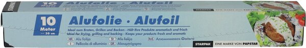 Alufolie 10 m x 30 cm auf Rolle, Stärke: 15 my