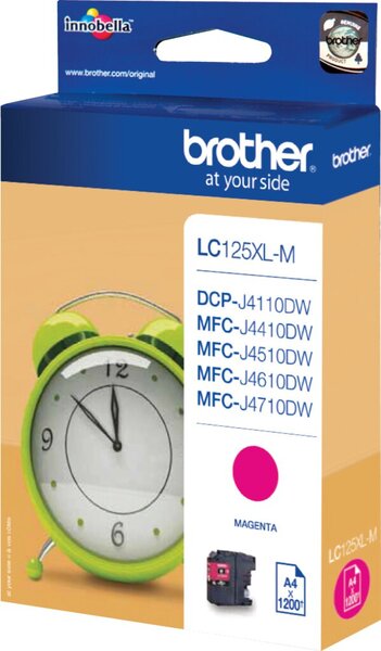 Tintenpatrone LC-125XL-M, für Brother Drucker, ca. 1.200 Seiten, magenta