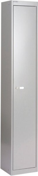 Garderobenschrank Office, 1 Abteil, 1 Fach, 1 Kleiderstange, abschließbar, aus Stahl, (H x B x T) 1802 x 305 x 305 mm, lichtgrau