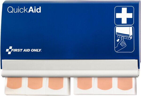 QuickAid Pflasterspendersystem, blau, Schlüssel für Diebstahlschutz