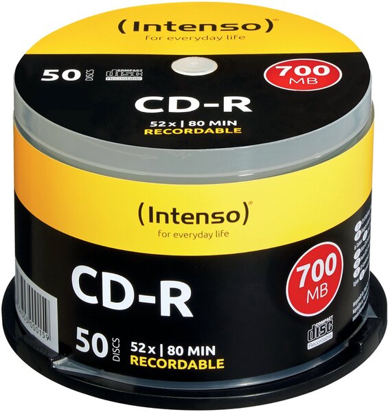 Rohling CD-R, 80 Min., 700 MB, 52x, 50er Cakebox