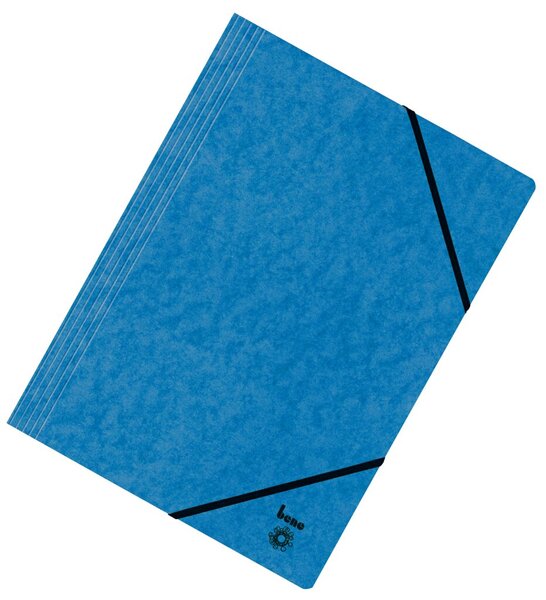 Dreiflügelmappe Vario, DIN A4, 390g/qm, Gummiverschluß, blau