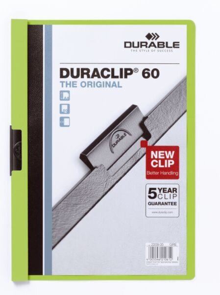 Klemmmappe DURACLIP, DIN A4, Fassungsvermögen 60 Blatt, 310 x 220 mm, grün