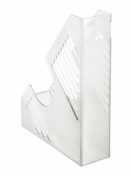 Zeitschriftenbox, DIN A4+, farblos, transparent, Fassungsvermögen: 80 mm