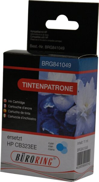 Tintenpatrone, ersetzt HP CB323EE, ca. 890 Seiten, cyan