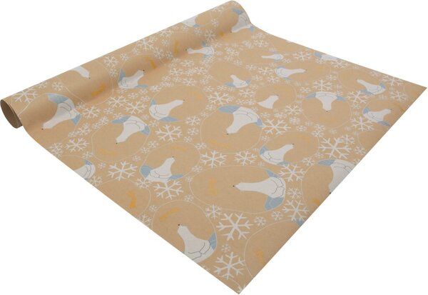 Weihnachts-Geschenkpapier, Polar-Bear with shooting star, mit Aufreißfaden, 5 x 0,50 m
