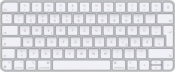 Tastatur Magic Keyboard flach, ohne Ziffernblock, kabellos, Bluetooth, Multimediatasten, Lightning Anschluss, silber