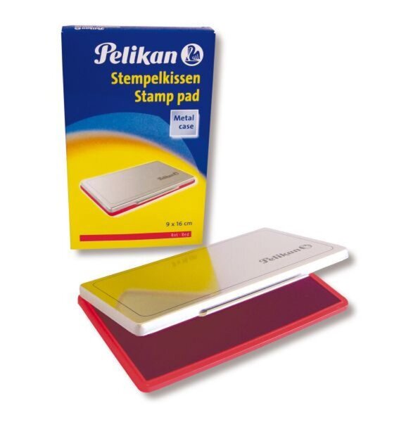 Stempelkissen, Metallic Gehäuse, Stempelfläche 9 x 16 cm, rot