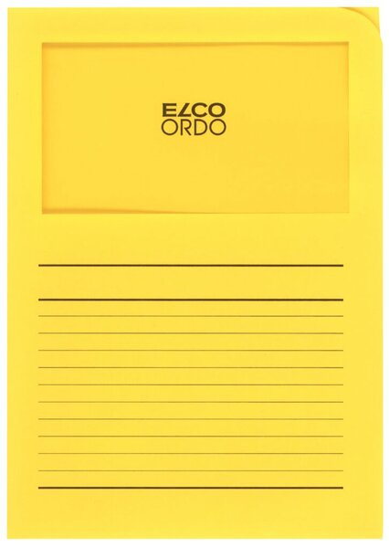 Organisationsmappe Ordo classico, DIN A4, Sichtfenster 180 x 100 mm, liniert, 220 x 310 mm, 100 Stück, intensivgelb