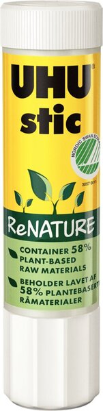 Klebestift UHU stic ReNATURE, 8,2 g, Klebt Papier/Pappe/Styropor