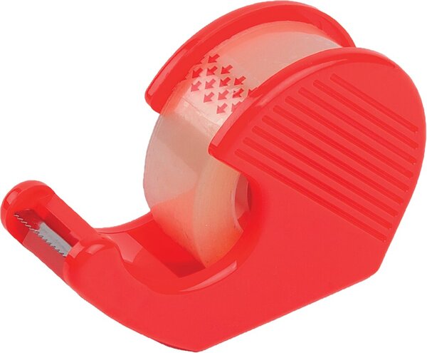 Handabroller, für Rollen bis 19 mm x 33 m, inkl. 1 Rolle, Metallmesser