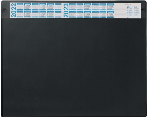 Schreibunterlage, 650 x 520 mm, mit 4-Jahreskalender, transparente + auswechselbare Abdeckung, schwarz