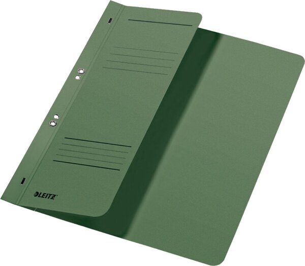 Ösenhefter DIN A4, halber Vorderdeckel, grün, Behördenheftung, Organisationsdruck, Fassungsvermögen: 170 Blatt, Karton: 250g