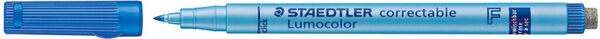 Folienstift Lumocolor® correctable, Strichstärke F - 0,6 mm, non-permanent/wasserlöslich, nachfüllbar, blau