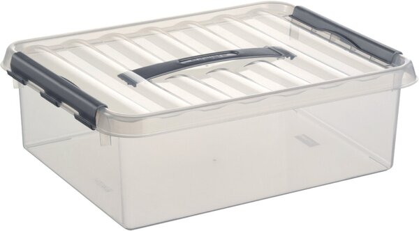 Kunststoff-Box 10 Liter, DIN A4, transparent, 400 x 300 x 110 mm, per Clip verschließbar
