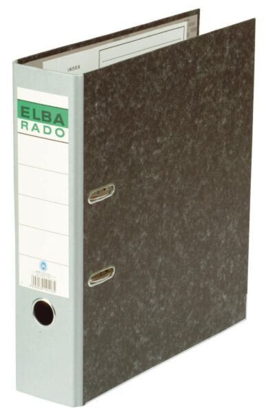 Ordner rado, DIN A4, Wolkenmarmor, 80 mm, breit, geklebtes Rückenschild, grau