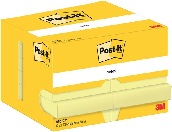 Haftnotiz Notes, 51 x 76 mm, gelb, 100 Blatt/Block, 12 Blöcke