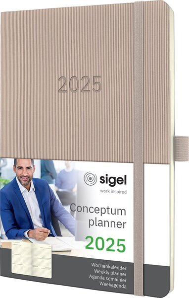 Wochenkalender CONCEPTUM® 2025, ca. DIN A5, taupe, 1 Woche/2 Seiten, Softcover