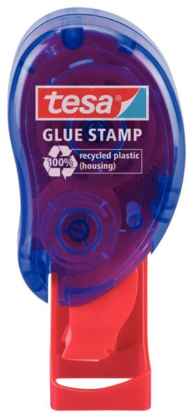 Klebestempel ecoLogo®, 1.100 Klebepads, 8,4 x 8,4 mm, lösemittelfreier Klebstoff, blau/rot