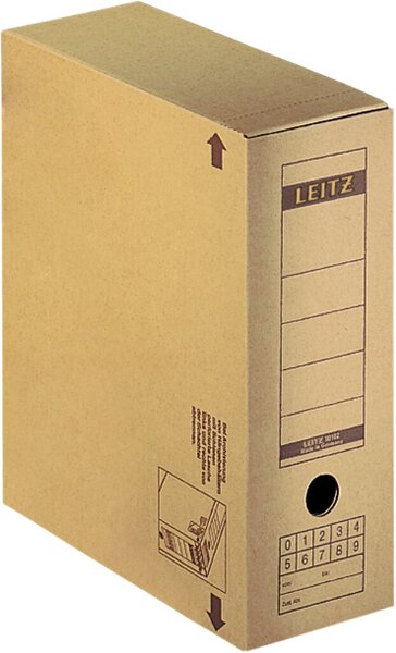Archivschachtel Premium naturbraun, A4, Buchförmig aufklappbar, mit Griffloch, Nutzung auch im Querformat, extrastarke Wellpappe, Maße: 70 x 265 x 325 mm