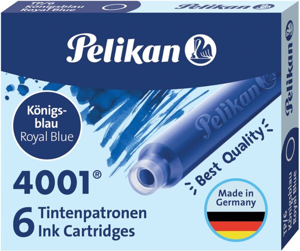 Tintenpatrone 4001, TP/6, königsblau, löschbar, 6 Stück