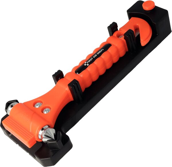 Notfallhammer, 2-in-1 , mit Sicherheitsgurtschneider im Griff, inkl. schützender Halterung