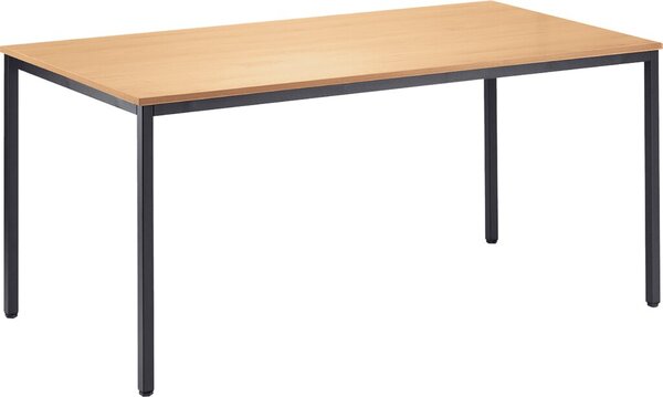 Mehrzwecktisch, 1200 x 600 mm, Höhe 720 mm, Tischplatte: 19 mm, Buche / schwarzgrau