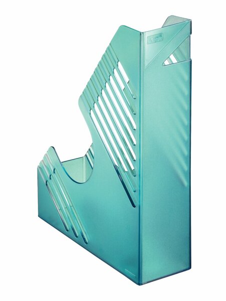 Zeitschriftenbox, DIN A4+, blau, transparent, Fassungsvermögen: 80 mm