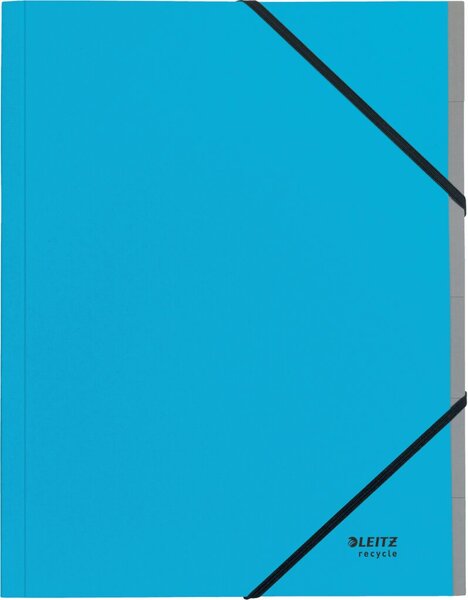 Ordnungsmappe Recycle, DIN A4, 6 Fächer, Eckspanner, blau