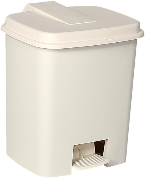 Tret-Kosmetikeimer, 4,5 Liter, Kunststoff, weiß, (H x B x T) 270 x 225 x 225 mm