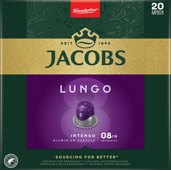 Jacobs Kapseln Lungo, Intensität 8, 20 Stück