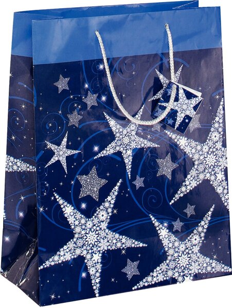 Geschenktaschen, Large, Shining Stars, Glanzlack, 260 x 330 x 120 mm