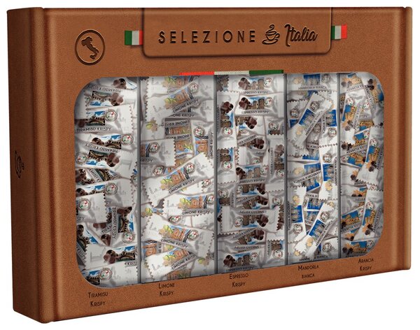 Gebäck "Italian Selection", 5 Sorten, Packung à 40 Portionen Tiramisu Krispy, Limone Krispy, Espresso Krispy, Mandorla Bianca und Arancia Krispy