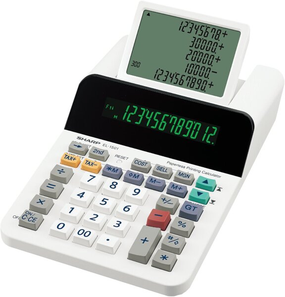 Tischrechner SH-EL1501, 12-stelliges Display, papierlos, Maße: 228 x 150 x 62 mm, Batteriebetrieb