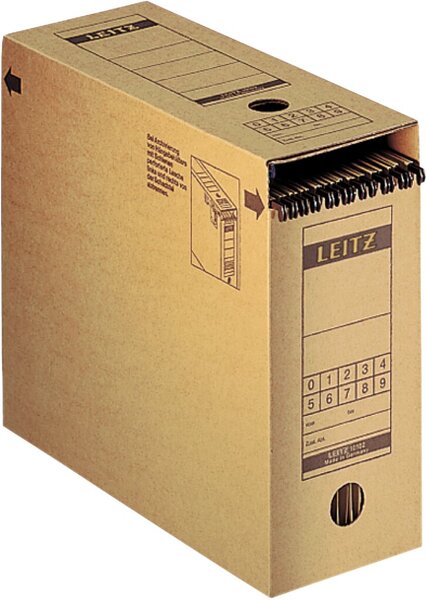 Archivschachtel Premium naturbraun, A4, auch für 15 Hängeregistraturmappen, extrastarke Wellpappe, Maße: 120 x 275 x 325 mm